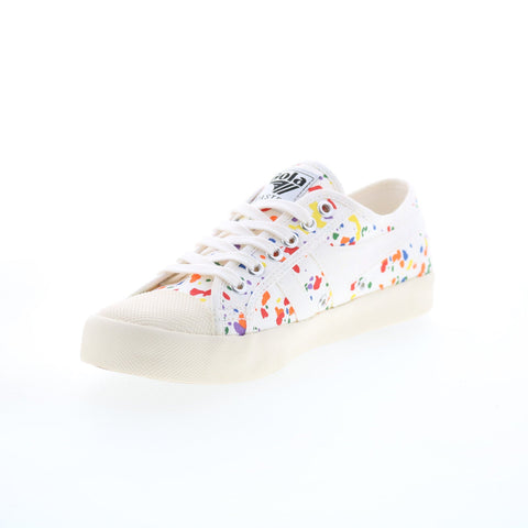 Gola Coaster Splatter CLB014 Womens Beige Canvas Lifestyle Sneakers Shoes