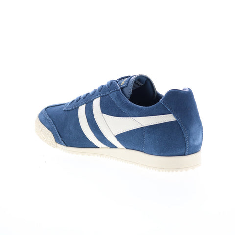 Gola Harrier Suede CLA192 Womens Blue Suede Lace Up Lifestyle Sneakers Shoes