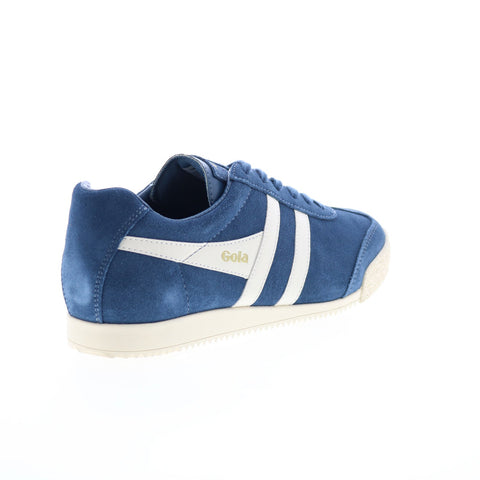 Gola Harrier Suede CLA192 Womens Blue Suede Lace Up Lifestyle Sneakers Shoes