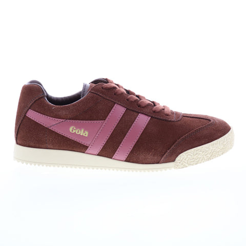 Gola Harrier Suede CLA192 Womens Brown Suede Lace Up Lifestyle Sneakers Shoes