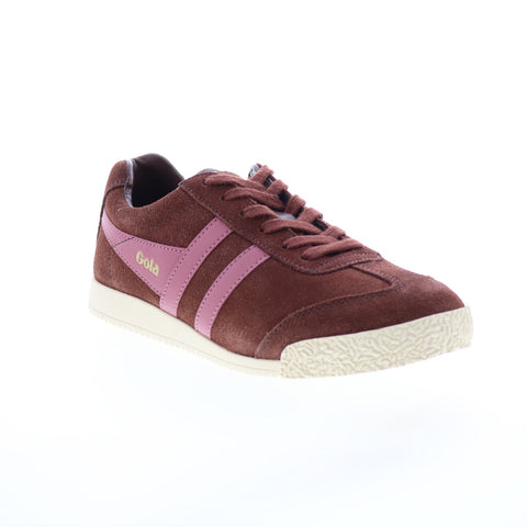 Gola Harrier Suede CLA192 Womens Brown Suede Lace Up Lifestyle Sneakers Shoes