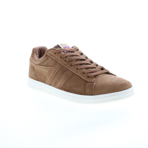 Gola Equipe Suede CLA495 Womens Brown Suede Lace Up Lifestyle Sneakers Shoes