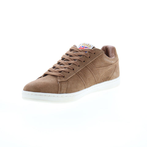 Gola Equipe Suede CLA495 Womens Brown Suede Lace Up Lifestyle Sneakers Shoes