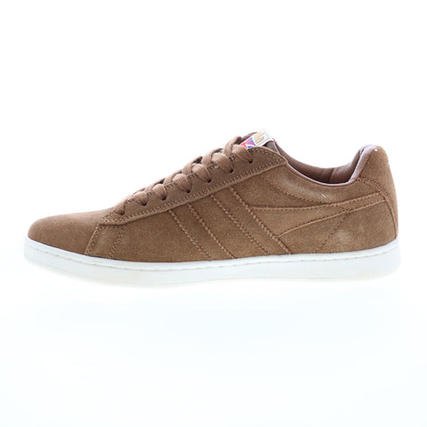 Gola Equipe Suede CLA495 Womens Brown Suede Lace Up Lifestyle Sneakers Shoes