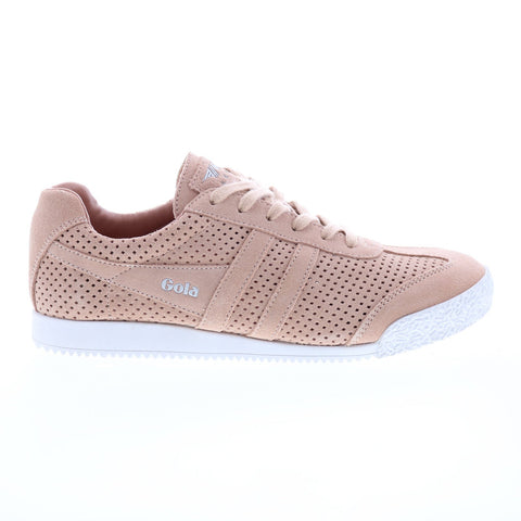 Gola Harrier Squared CLA502 Womens Pink Suede Lace Up Lifestyle Sneakers Shoes