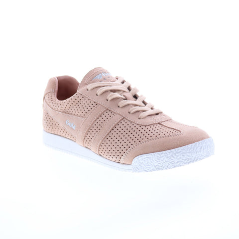 Gola Harrier Squared CLA502 Womens Pink Suede Lace Up Lifestyle Sneakers Shoes
