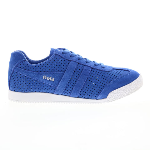 Gola Harrier Squared CLA502 Womens Blue Suede Lace Up Lifestyle Sneakers Shoes