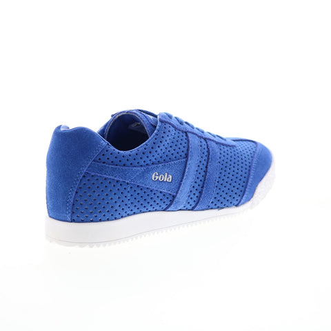 Gola Harrier Squared CLA502 Womens Blue Suede Lace Up Lifestyle Sneakers Shoes
