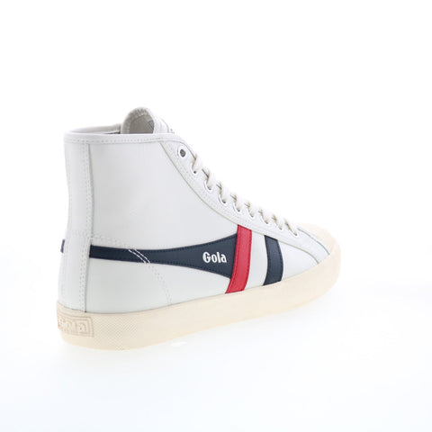 Gola Coaster High Leather CLA797 Womens Beige Leather Lifestyle Sneakers Shoes