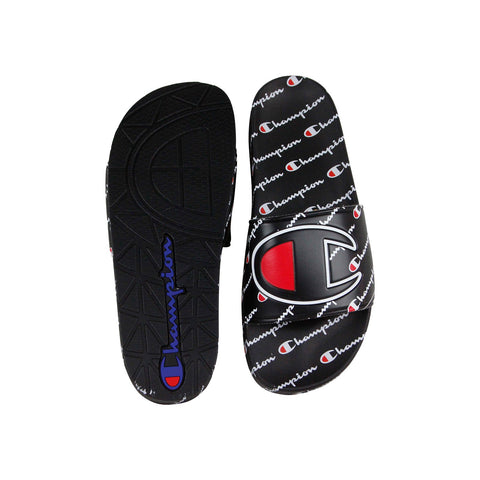 Champion Ipo Repeat CM100079M Mens Black Slip On Slides Sandals Shoes