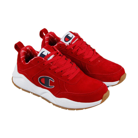Champion 93 Eighteen Big CM100105M Mens Red Suede Casual Low Top Sneakers Shoes