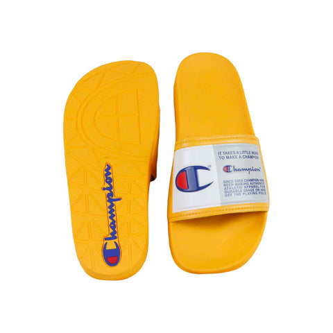 Champion Ipo Jock CM100143M Mens Yellow Slip On Slides Sandals Shoes