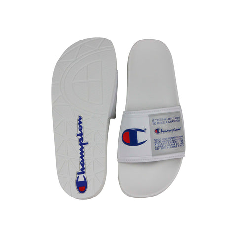 Champion Ipo Jock Mens White Synthetic Slides Slip On Sandals Shoes