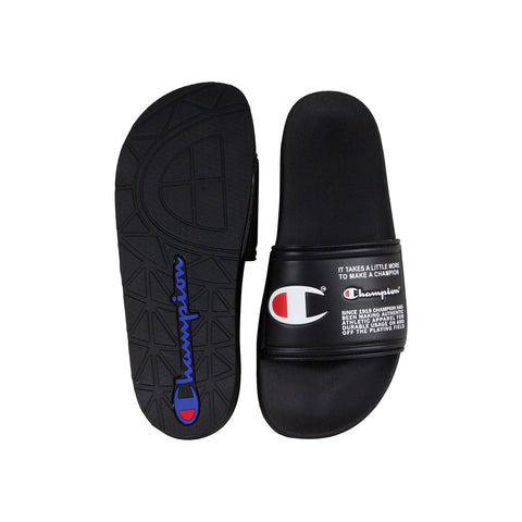 Champion Ipo Jock CM100145M Mens Black Slip On Slides Sandals Shoes