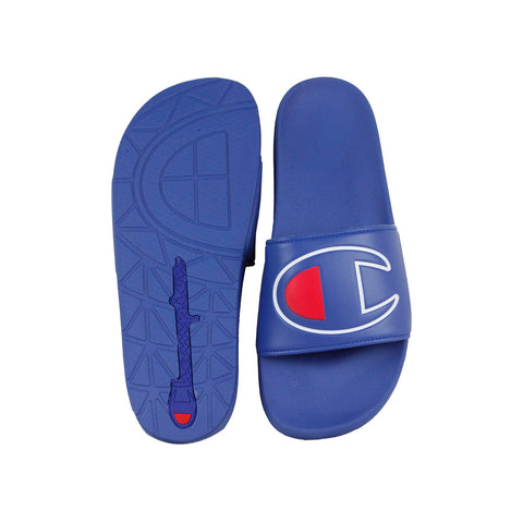 Champion Ipo CM100147M Mens Blue Slip On Slides Sandals Shoes