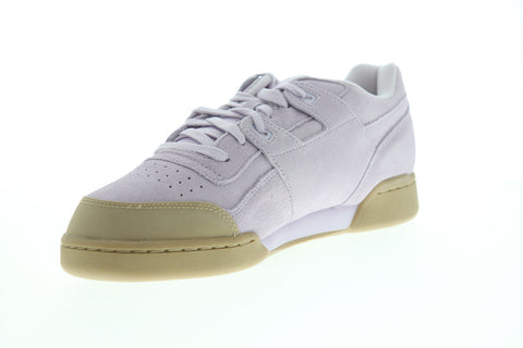 Reebok Workout Plus SKK CM9665 Mens Pink Suede Low Top Lifestyle Sneakers Shoes