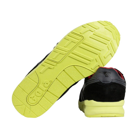 Gola Samurai CMA078 Mens Black Mesh Suede Casual Lace Up Low Top Sneakers Shoes