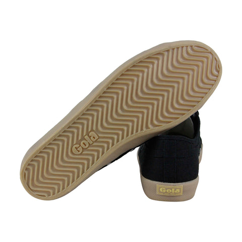 Gola Coaster Linen CMA135 Mens Black Canvas Retro Lifestyle Sneakers Shoes