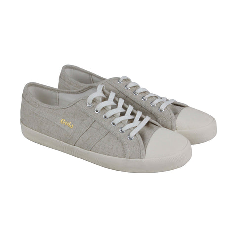 Gola Coaster Linen CMA135 Mens Gray Canvas Lace Up Lifestyle Sneakers Shoes