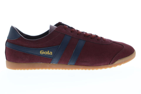 Gola Bullet Suede Mens Red Suede Low Top Lace Up Sneakers Shoes