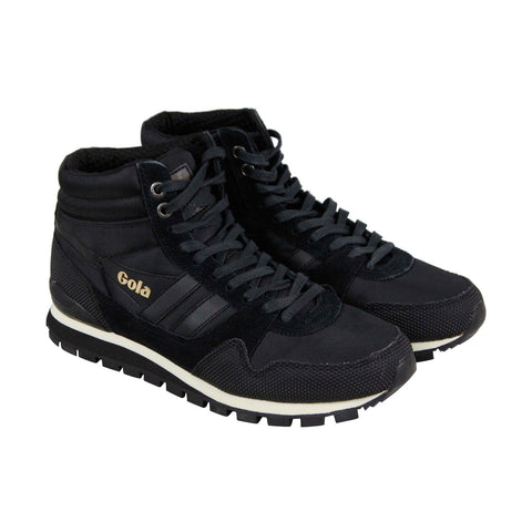 Gola Ridgerunner High II CMA170 Mens Black Retro Lace Up High Top Sneakers Shoes