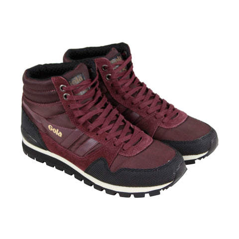 Gola Ridgerunner High II CMA170 Mens Burgundy Nylon Lifestyle Sneakers Shoes