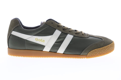 Gola Harrier Nylon CMA176 Mens Green Low Top Lace Up Lifestyle Sneakers Shoes