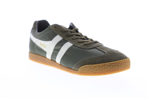 Gola Harrier Nylon CMA176 Mens Green Low Top Lace Up Lifestyle Sneakers Shoes