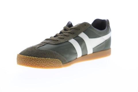 Gola Harrier Nylon CMA176 Mens Green Low Top Lace Up Lifestyle Sneakers Shoes
