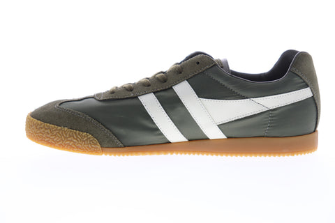 Gola Harrier Nylon CMA176 Mens Green Low Top Lace Up Lifestyle Sneakers Shoes