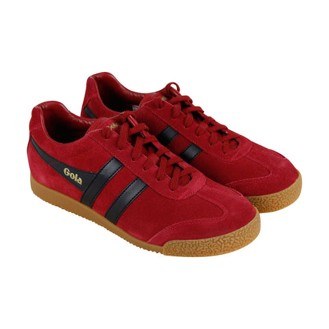 Gola Harrier Suede CMA192 Mens Red Casual Lace Up Low Top Sneakers Shoes