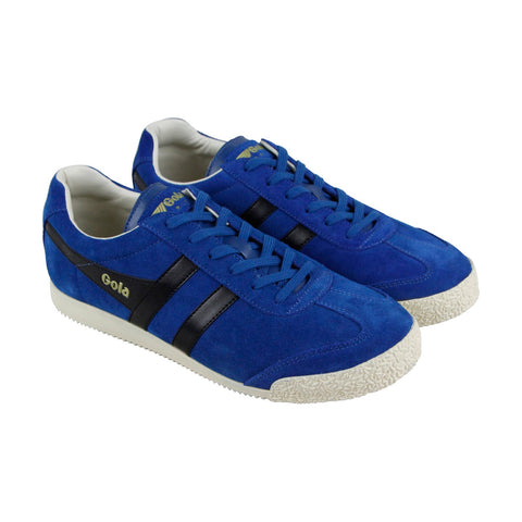 Gola Harrier Suede CMA192 Mens Blue Casual Lace Up Low Top Sneakers Shoes