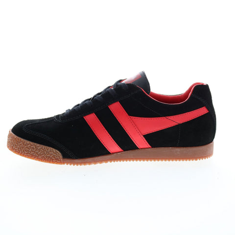 Gola Harrier Premium Suede CMA192 Mens Black Suede Lifestyle Sneakers Shoes