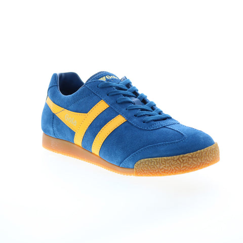 Gola Harrier Suede CMA192 Mens Blue Suede Lace Up Lifestyle Sneakers Shoes