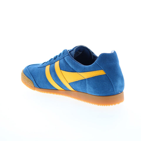 Gola Harrier Suede CMA192 Mens Blue Suede Lace Up Lifestyle Sneakers Shoes