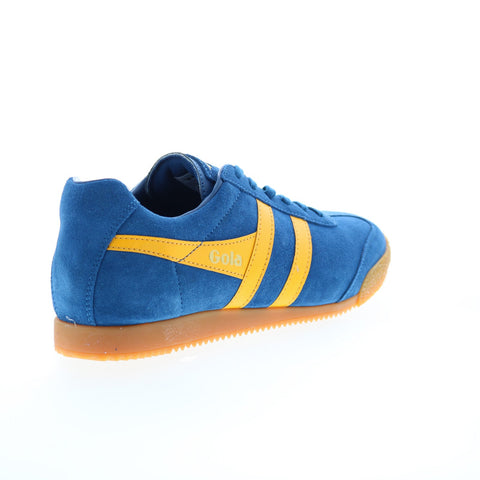 Gola Harrier Suede CMA192 Mens Blue Suede Lace Up Lifestyle Sneakers Shoes