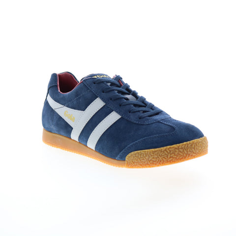 Gola Harrier Suede CMA192 Mens Blue Suede Lace Up Lifestyle Sneakers Shoes