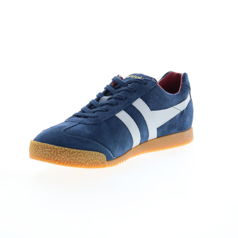 Gola Harrier Suede CMA192 Mens Blue Suede Lace Up Lifestyle Sneakers Shoes