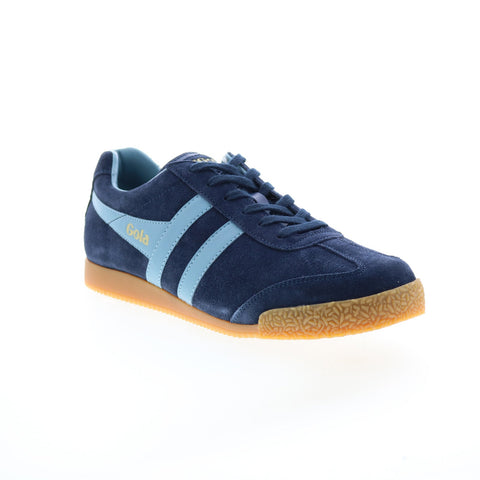 Gola Harrier Suede CMA192 Mens Blue Suede Lace Up Lifestyle Sneakers Shoes