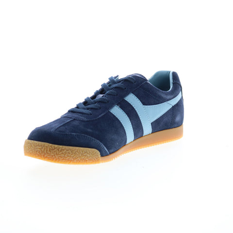 Gola Harrier Suede CMA192 Mens Blue Suede Lace Up Lifestyle Sneakers Shoes