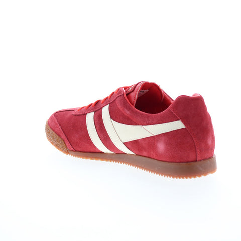 Gola Harrier Suede CMA192 Mens Red Suede Lace Up Lifestyle Sneakers Shoes