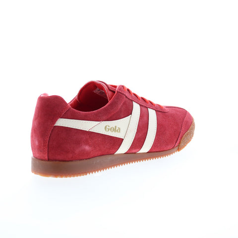 Gola Harrier Suede CMA192 Mens Red Suede Lace Up Lifestyle Sneakers Shoes
