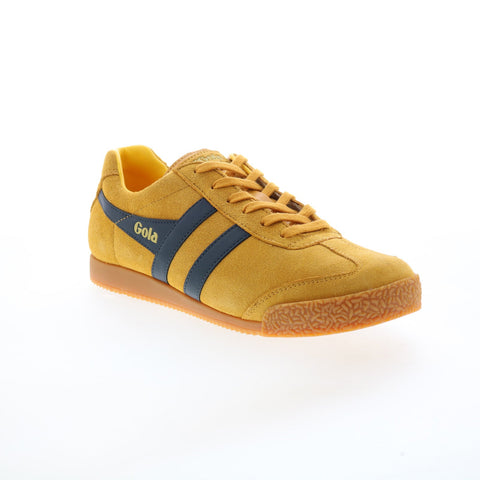 Gola Harrier Suede CMA192 Mens Yellow Suede Lace Up Lifestyle Sneakers Shoes