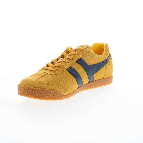 Gola Harrier Suede CMA192 Mens Yellow Suede Lace Up Lifestyle Sneakers Shoes