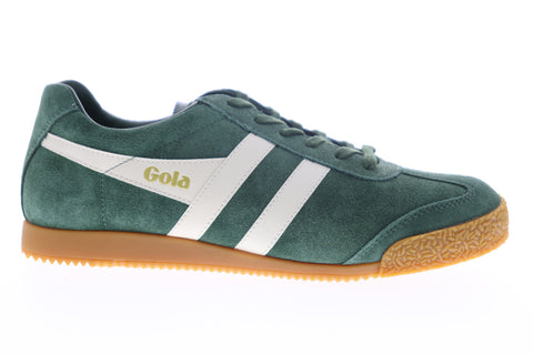 Gola Harrier Suede CMA192 Mens Green Lace Up Lifestyle Sneakers Shoes