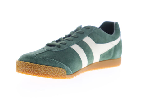 Gola Harrier Suede CMA192 Mens Green Lace Up Lifestyle Sneakers Shoes