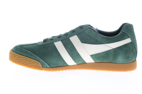 Gola Harrier Suede CMA192 Mens Green Lace Up Lifestyle Sneakers Shoes