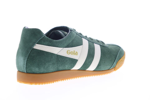 Gola Harrier Suede CMA192 Mens Green Lace Up Lifestyle Sneakers Shoes