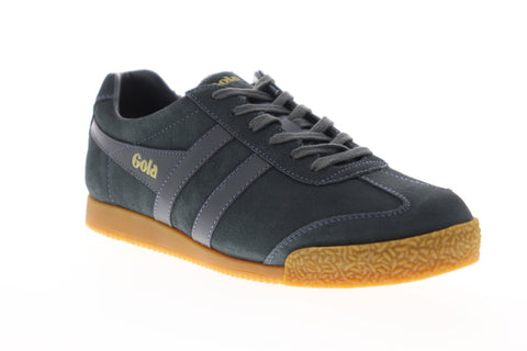 Gola Harrier Suede Mens Gray Suede Low Top Lace Up Sneakers Shoes