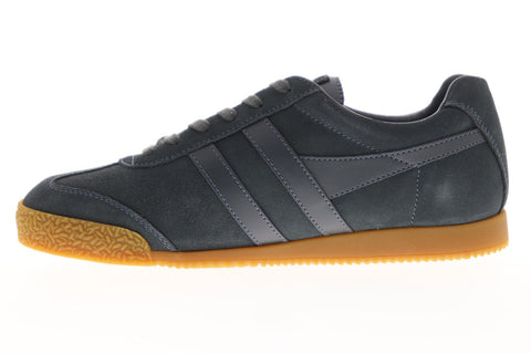 Gola Harrier Suede Mens Gray Suede Low Top Lace Up Sneakers Shoes